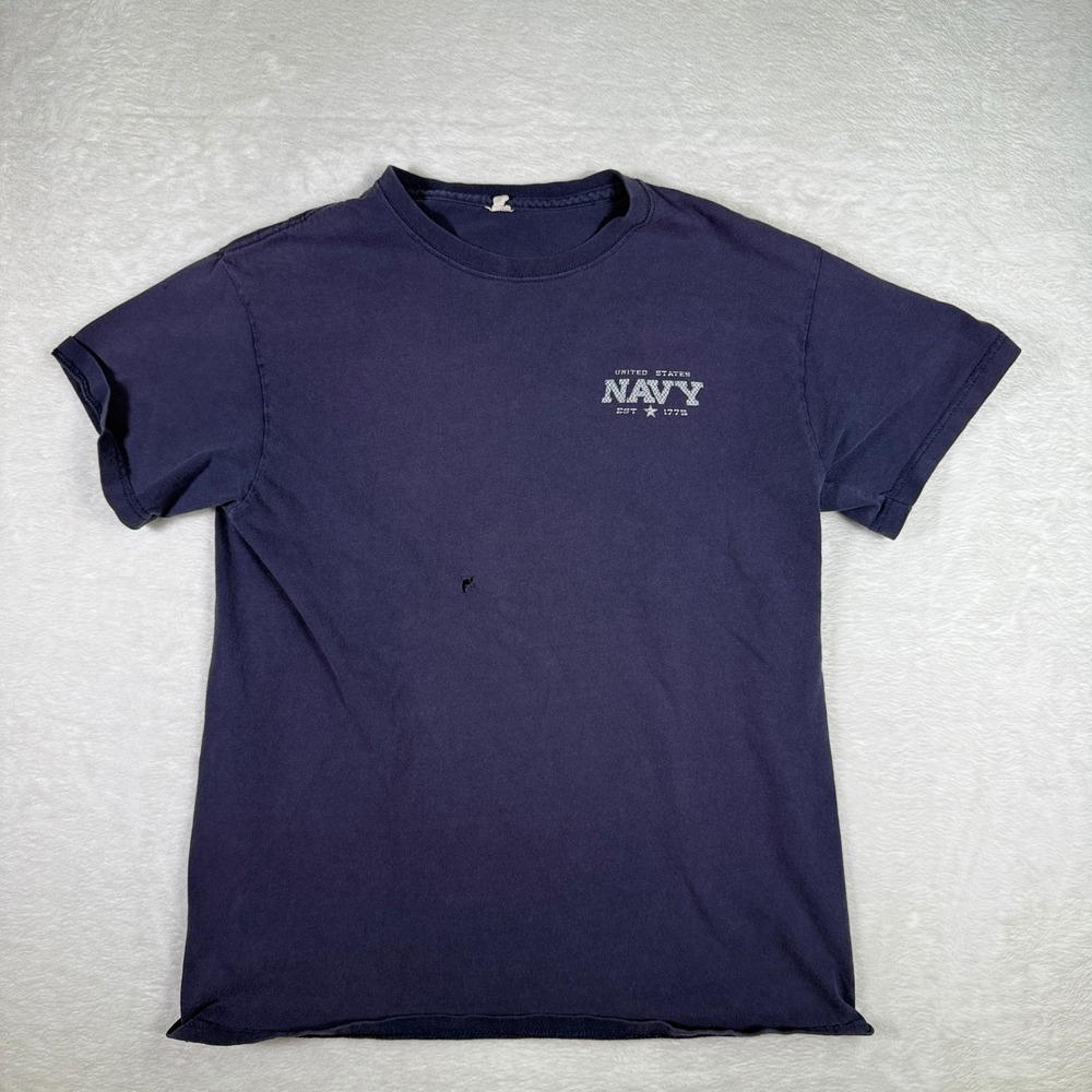 Vintage United States Navy Established 1776 T Shirt Navy‎ Blue Graphic Tee Sz M